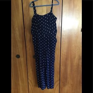 Navy polka dot Loft romper
